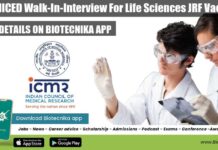 ICMR-NICED Walk-In-Interview For Life Sciences JRF Vacancy NICED JRF Vacancy Available