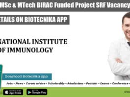 NII Delhi Project-SRF Vacancy