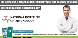 NII Delhi Project-SRF Vacancy