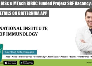 NII Delhi Project-SRF Vacancy