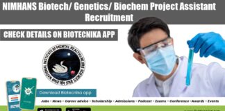NIMHANS Project Assistant Job