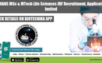 NIMHANS Research Recruitment For