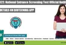 NEST 2022 - National Entrance Screening Test