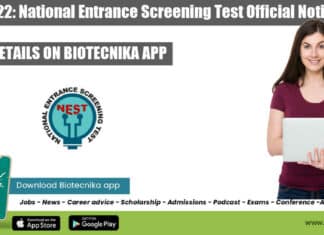 NEST 2022 - National Entrance Screening Test