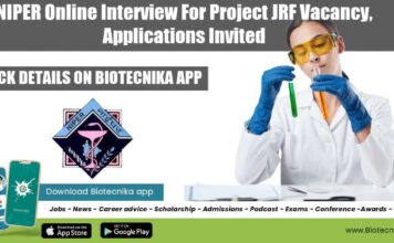 NIPER Punjab Project JRF