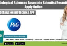 P&G Biological Sciences Associate Scientist Recruitment, Apply Online P&G Biological Sciences Associate