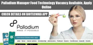 Palladium Manager Food Technology