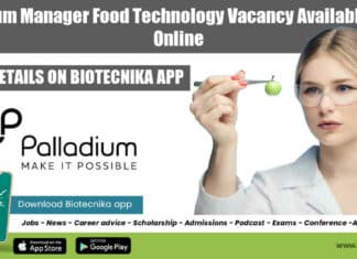 Palladium Manager Food Technology
