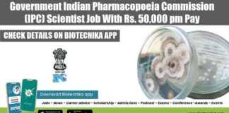 Pharmacopoeial Scientist Vacancy at IPC