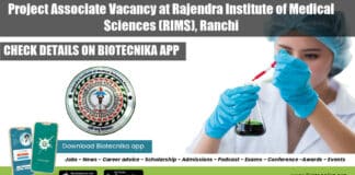 Project Associate Post at Rajendra