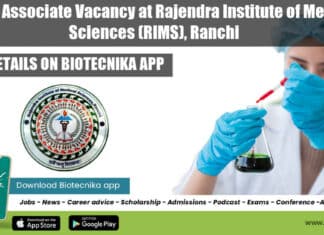 Project Associate Post at Rajendra