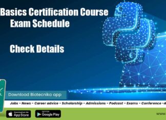 Python Basics Certification Course Exam Schedule - Check Details