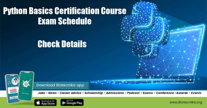 Python Basics Certification Course Exam Schedule - Check Details