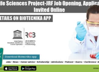 RCB Life Sciences Project-JRF Job