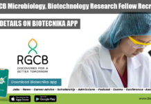 Govt RGCB Microbiology, Biotechnology Research Fellow Recruitment RGCB Microbiology JRF