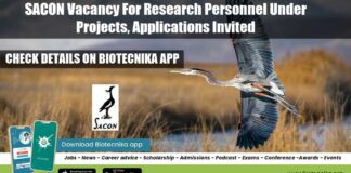 SACON Vacancy For Research