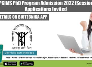 SGPGIMS PhD Admissions 2022