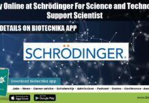Apply Online at Schrödinger For Science and Technology Support Scientist Schrödinger India jobs for PhD