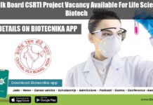 Govt Silk Board CSRTI Project Vacancy Available For Life Sciences & Biotech Silk Board CSRTI Project