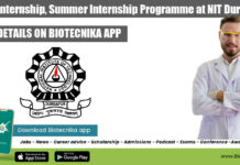 Online Internship, Summer Internship Programme at NIT Durgapur Summer Internship Programme 2022