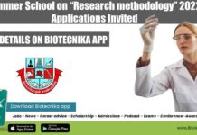 Summer School on “Research methodology” 2022, Applications Invited Summer School on “Research methodology” 2022