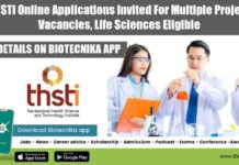 THSTI Online Applications Invited For Multiple Project Vacancies, Life Sciences Eligible THSTI Project Jobs Available