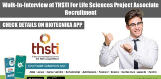 THSTI Project Opening Available