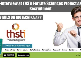 THSTI Project Opening Available