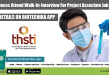 Life Sciences Attend Walk-In-Interview For Project Associate Job at THSTI THSTI Project Openings