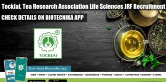 Tea Research Association JRF