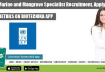 UNDP Marine and Mangrove Specialist Recruitment, Apply Online UNDP Jobs New Delhi