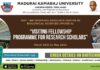 Visiting Fellowship Programme for Research Scholars at MKU, School of Biological Sciences Visiting Fellowship Programme