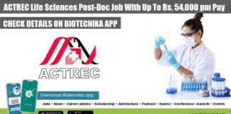 ACTREC Life Sciences Post-Doc