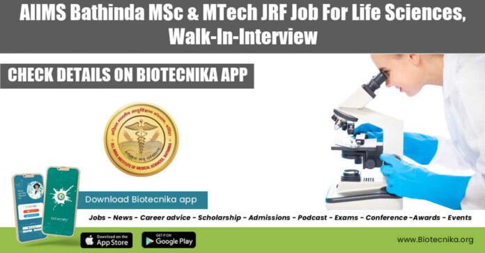 AIIMS Bathinda JRF Job