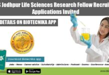 AIIMS Jodhpur Life Sciences Research Fellow Recruitment, Applications Invited AIIMS Jodhpur SRF Post