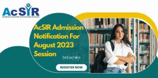 AcSIR Admission Notification 2023 New