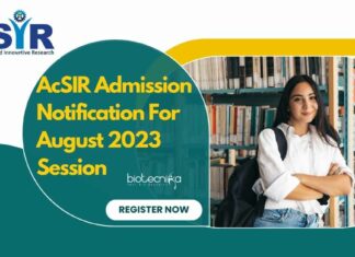 AcSIR Admission Notification 2023 New