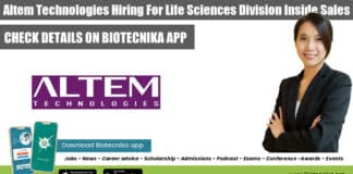 Altem Technologies Hiring For Life Sciences Division Inside Sales