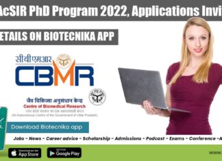 CBMR-AcSIR PhD Program 2022