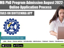 CCMB PhD Admission 2022