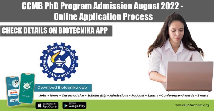 CCMB PhD Admission 2022
