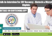 CIAB Walk-In-Interview For JRF Vacancy – Biotech & Microbiology Eligible CIAB JRF Vacancy