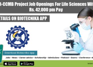 CSIR-CCMB Project Vacancies