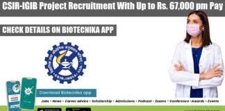 CSIR-IGIB Project Recruitment