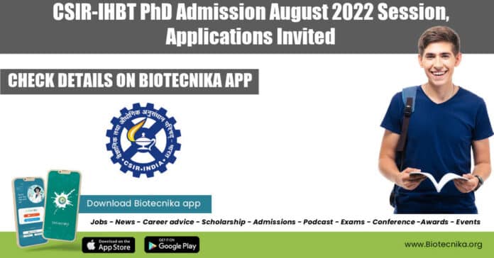 CSIR-IHBT PhD Admission 2022