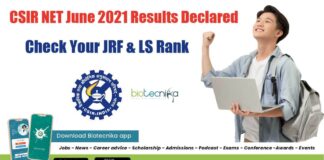 CSIR NET 2021 Results Declared