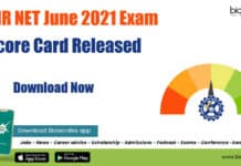 CSIR NET 2021 Score Card