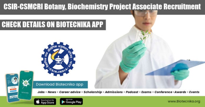 CSMCRI Biochem Project Jobs