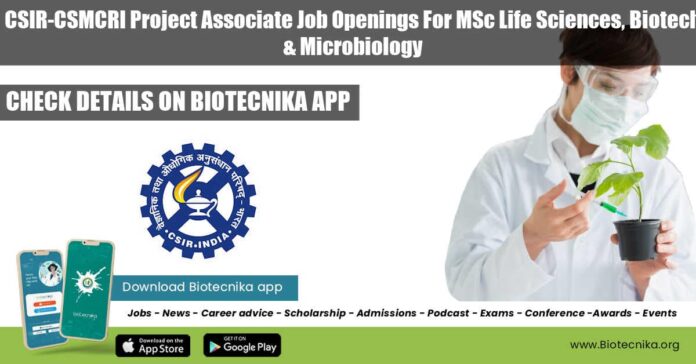 CSMCRI Job Openings