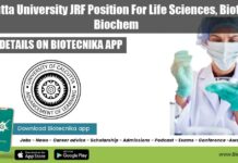 Calcutta University JRF Position For Life Sciences, Biotech, Biochem Calcutta University JRF Position